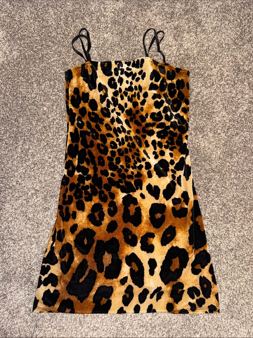 Leopard Print Strappy Dress - Brown/Black